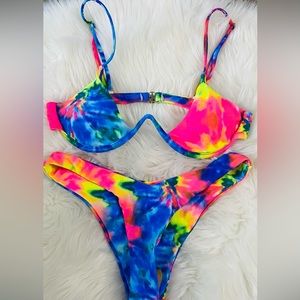 2 pc multicolor bikini bathing suit